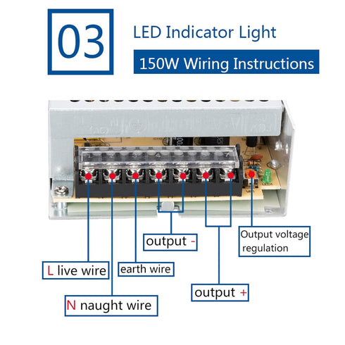 12V 12.5A Switching Power Supply, 150W LED Driver Universal Regulated Transformer Adapter Converter AC 110V-220V to DC 12V Low Voltage Output for ...