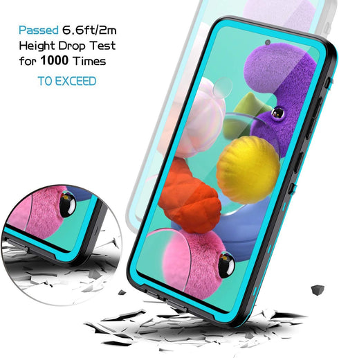 Lanhiem Samsung Galaxy A51 Case, IP68 Waterproof Dustproof Shockproof Case with Built-in Screen Protector, Full Body Sealed Underwater Protective ...