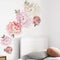 Watercolor Peony Flowers Wall Decals Floral Wall Stickers for Living Room, Delicate White & Pink Flowers Wall Posters Vinyl Blossom Art Applique f...