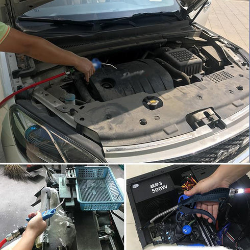 High Volume Air Blow Gun with Rubber Guard, Air Flow Nozzle, Industrial Household Air Blower Gun Angle Ben Jet Nozzle, Air Gun Pneumatic for Compr...