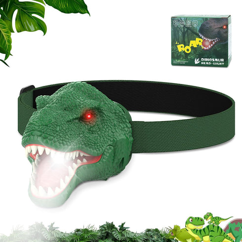 Dinosaur Headlamp for Kids Flashlight Led Headlights Roar & Silent Mode, T-Rex Dinosaur Toys, Camping Gear, Gifts for Boys Girls Adults...