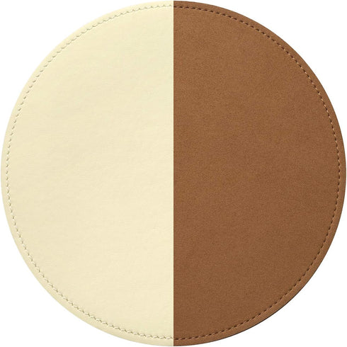 Mouse Pad?Round Mouse Pad?PU Mouse Pad?Leather Mouse Pad with Stitched Edge Micro-Fiber Base with Non-Slip Waterproof?Mouse Pad for Computers?Lapt...