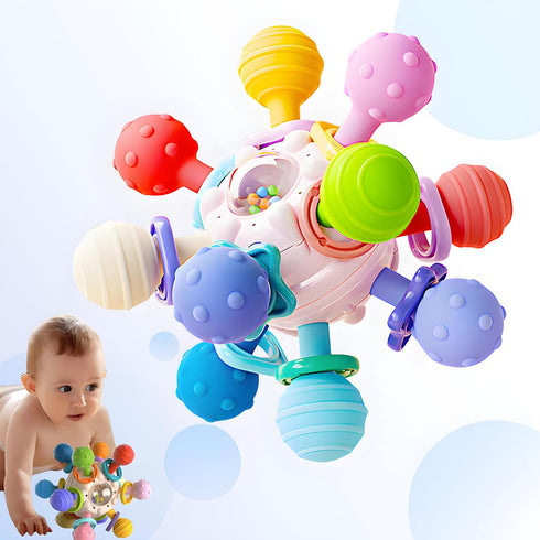 Baby Sensory Teething Toys - Teething Montessori Learning Developmental Toys for Baby - Newborn Teething Ball - Rattle Sensory Infant Chew Toys fo...