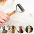 Pet Dematting Comb for Dogs,Cats.Pet Undercoat Rake with Stainless Steel Blades for Knot Removal and Shedding Control.Cat Brush for Shedding Demat...
