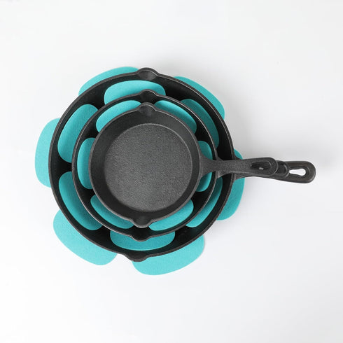 HAWOK Pot/Pan Protectors-Set of 3 Diamenter 8 inch 10inch 12inch Malachite Green...
