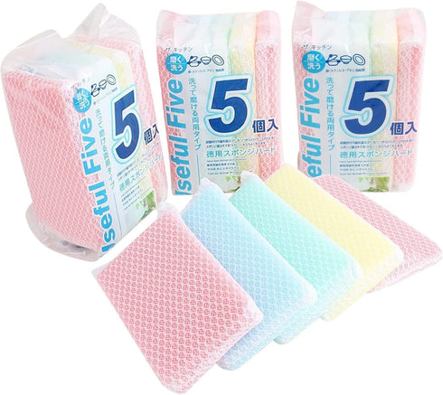 Sponge Individually Wrapped, Kitchen Dishwashing Sponge, Mesh Net Scouring Pad, Odor-Free Sponge Wipes Suitable for Travel Apartments (Multicolor ...