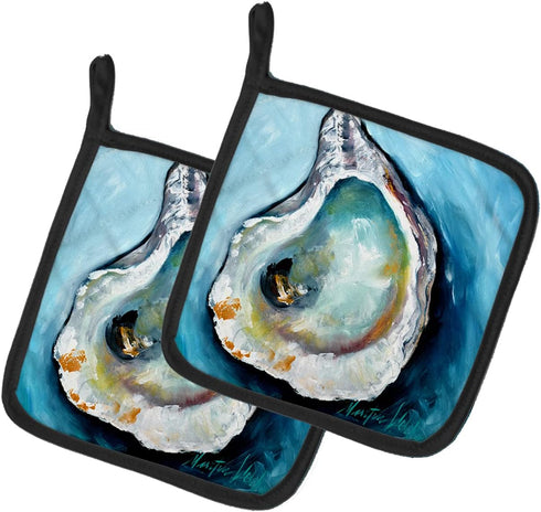 Caroline's Treasures MW1143PTHD Oyster Pair of Pot Holders Kitchen Heat Resistant Pot Holders Sets Oven Hot Pads for Cooking Baking BBQ, 7 1/2 x 7...