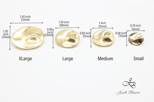 Gold Metal Shank Buttons - 12 Pcs - 4 Size Options - Luxury Wrinkle Round Wave Metal Shank Buttons for Men Women Blazer Coat Uniform Shirt Suit an...