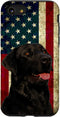 iPhone SE (2020) / 7 / 8 USA Black Lab Labrador Retriever US Flag Duck Hunter Hunting Case...