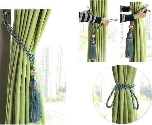 Selling Wonderful Curtain Holdbacks Curtains Tiebacks Home Decorative Braided Buckle Fastener Accessories Window Drapery Ball Tassels Tiebacks, Se...