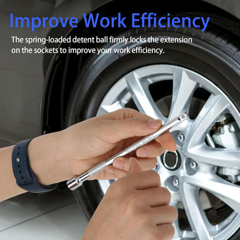 3Pcs 1/4inch Socket Extension Set, Drive Extension Bar Set Includes 2''/50mm, 4''/100mm, and 6''/150mm Inch Extensions Chrome Vanadium Steel Durab...