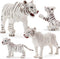 Gemini&Genius White Tiger Family Set Realistic Animal Figurines with Cub, Safari Animals Family Playset Figures, Educational Wildlife World Models...