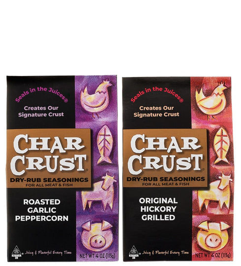 Char Crust Dry Rub Seasoning – Original Hickory Grilled and Roasted Garlic Peppercorn, Holiday Cooking Pack, 4 oz (Pack of 2)...