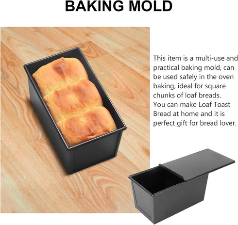 Luxshiny Toast Baking Electric Skillets Nonstick with Lids Loaf Mold Non-stick Baking Pan Cake Making Utensils Loaf Tin Non Stick Bakeware Loaf Ba...