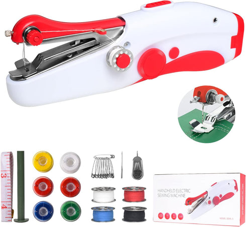 Handheld Sewing Machine, Mini Portable Electric Sewing Machine for Beginners Adult, Easy to Use and Fast Stitch Suitable for Clothes,Fabrics, Cuta...