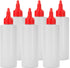 6-pack Plastic Squeeze Bottles for Sauces - 8oz Condiment Squeeze Bottles for Liquids - BPA Free Squirt Bottle with Twist Cap - Ketchup, Syrup, Oi...