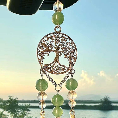 Hanging Car Charm, Handmade Crystal Window Car Hanging Ornaments, Dangling Moon, Healing Crystal Accessories, Rearview Mirror Decorations - Protec...