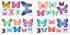 DECOWALL DS9-1302 30 Vibrant Butterflies Kids Wall Stickers Wall Decals Peel and Stick Removable Wall Stickers for Kids Nursery Bedroom Living Roo...