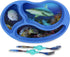Kids Divided Plate with Utensils - Children's Meal Set with Plate, Fork and Spoon - Ocean...