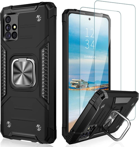 IKAZZ for Galaxy A51 4G Case with Screen Protector,Dual Layer Soft Flexible TPU and Hard PC Anti-Slip Full-Body Rugged Protective Phone Cover with...