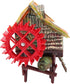 DAUERHAFT Aquarium Windmill, Aquarium Decorations Big Water Wheel Landscaping Pneumatic Aerated Waterwheel Hut Resin for Fish Tank Landscaping Dec...