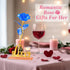 Childom Birthday Gifts for Women,Christmas Rose Gifts for Her Mom,Blue Rose with Love Stand for Wife,Sweet Artificial Flower for Grandma,Women,Chr...