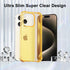 for iPhone 15 Pro Max Phone Case Clear, Transparent Crystal Thin Slim Flexible TPU Cover, Non-Yellowing Soft Silicone for Women Girl Cute, Protect...