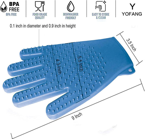 4-in-1 Pet Grooming Gloves for Washing and Hair Removal,Gentle Double-Side Brush Gloves Effective in Removing Pet Hair and Stain for Dog &Cat & Ho...
