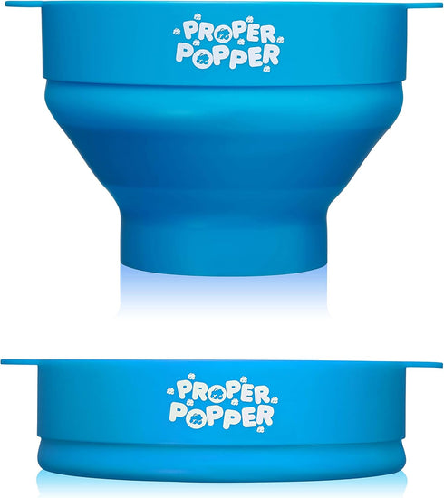The Original Proper Popper Microwave Popcorn Popper, Silicone Popcorn Maker, Collapsible Bowl BPA Free & Dishwasher Safe - (Turquoise)...