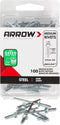 Arrow Fastener RMS1/8IP Medium Steel 1/8-Inch Pop Rivets for Metal, Fabric, Leather, and Auto Repair, 100-Pack, 1/8 Inch, 100...