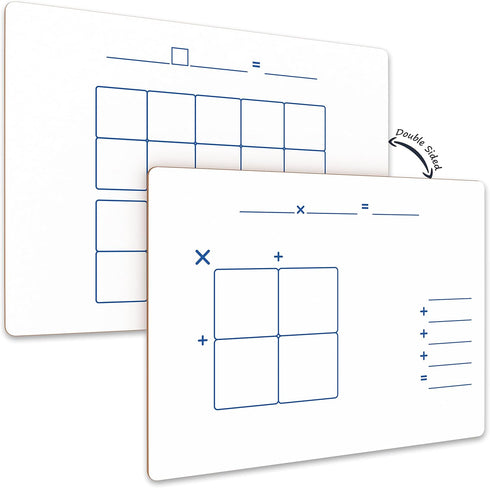 SCRIBBLEDO Dry Erase Ten Frame Area Model Board 9" x 12" Double Sided Whiteboard Math manipulatives for Kids - Area Model and 2 Ten Frames Math Pr...