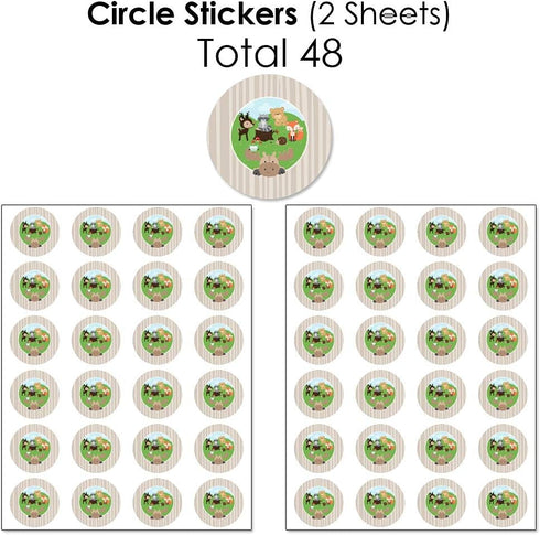 Big Dot of Happiness Woodland Creatures - Mini Candy Bar Wrappers, Round and Circle - Baby Shower or Birthday Party Favor Sticker Kit - 304 Pieces...