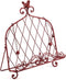 Iron Cookbook Stand ~ Book Holder Adorned with Bird ~ Worn Red Color...