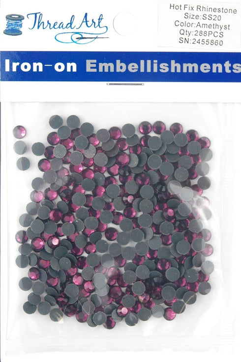 Threadart SS20 (5mm) Amethyst Hot Fix Rhinestones 2 Gross (288/pkg) Hotfix - Iron on - Hot Fix...