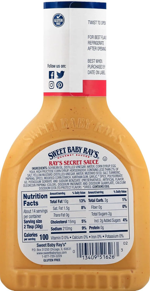 Sweet Baby Ray's Dipping Sauce, Secret Sauce, 14 OZ (Pack of 3)...