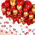 100 Pieces Red and Gold Balloons Kit Latex Gold Metallic Balloons Red Confetti Balloons for Wedding Bridal Shower Birthday Party Anniversary Decor...