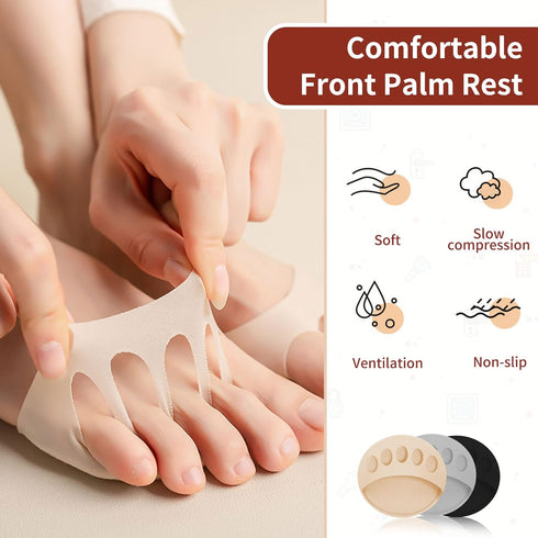 Invisible Breathable Honeycomb Fabric Ball of Foot Pads, Thickened Soft Metatarsal Cushions Socks for Flats High Heels, Prevention Pain Relief Reu...