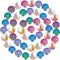 SUNNYCLUE 160pcs 8 Color(20pcs/Color) 12mm Flat Back Mermaid Fish Scale Resin Cabochons Round Iridescent Cameo Sparkly Glitter Cabs for DIY Earrin...