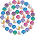 SUNNYCLUE 160pcs 8 Color(20pcs/Color) 12mm Flat Back Mermaid Fish Scale Resin Cabochons Round Iridescent Cameo Sparkly Glitter Cabs for DIY Earrin...