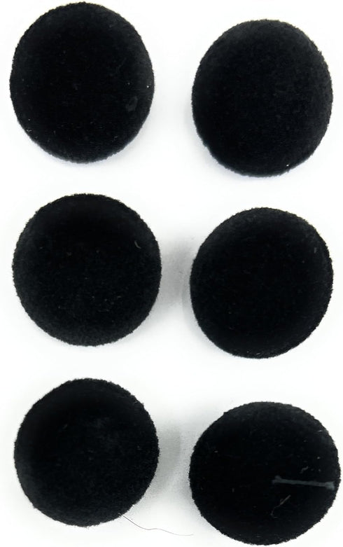 6 Black Velvet Buttons Set ~, Half Ball Style Blazer, Dresses,~ Sportscoats, Dresses, (6 Black Velvet 3/4'' -#30)...