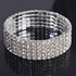 Harlorki Women Lady's 5 Rows Shiny Rhinestone Elastic Stretch Bracelet Sparkling Bridal Bangle Wrist Band Fashion Jewelry...