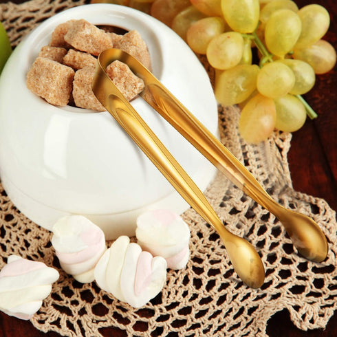 Gejoy 12 Pieces Mini Tongs Small Serving Tongs Stainless Steel Mini for Sugar Charcuterie Board Appetizers Dessert Serving Food Tiny Party Danish ...