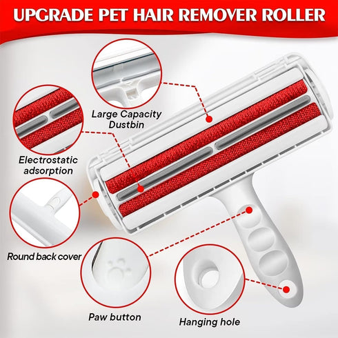 Omega Sun Roller Pet Hair Remover, Dog & Cat Fur Remover, Reusable Lint Roller - Cat and Dog Hair Remover for Furniture, Couch, Carpet, Clothing a...