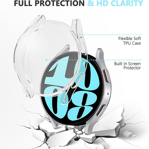 4 Pack for Samsung Galaxy Watch 6 Bluetooth 40mm 44mm Screen Protector Case,Galaxy Watch 6 Cover Soft TPU Plated Protective Case Scratch Resistant...