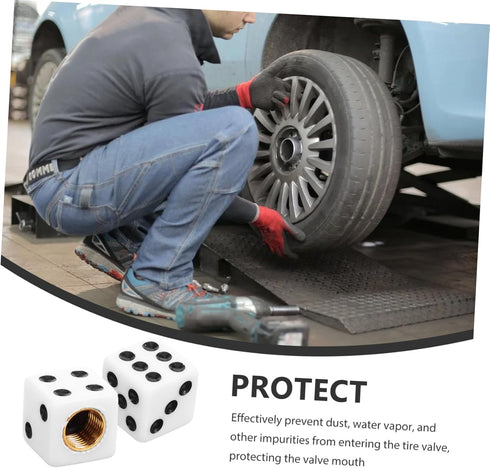 10pcs Air Valve Caps for Tires Tire Valve Stem Caps Tire Caps SUV Stem Caps Tire Tyre Valve Caps Dice Valve Stem Caps for Car Bike Stem Cap Acryli...