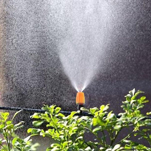 Daycount® Pack of 10 Automatic Watering Mini Adjustable Atomizing nozzle Irrigation Drippers 360 Degree Emitter Drip System Orange Nozzle...