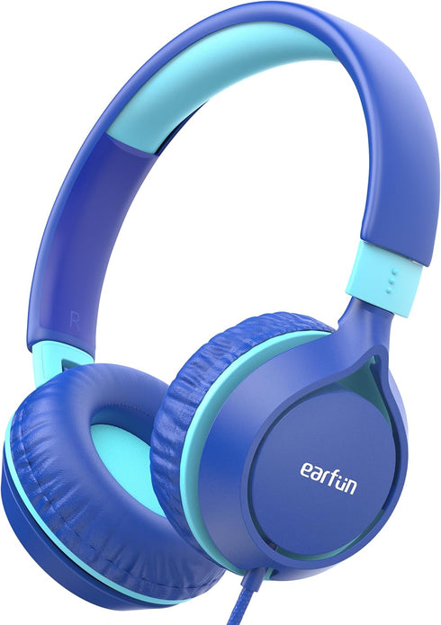 EarFun S1 Kids Headphones, Foldable Wired Headphones for Kids, 85dB Volume Limit, Stereo Sound, Adjustable Headband, Portable Lightweight On-Ear H...
