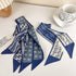 Retro small silk scarf girl heart spring and summer narrow ribbon headband headband bag decoration long scarf headdress (blue hair band 5pcs)...