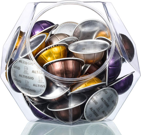 RUSFOL Large-Capacity 12-Sided Polygon Elegant Coffee Pods Holder for Nespresso Vertuoline Capsule...