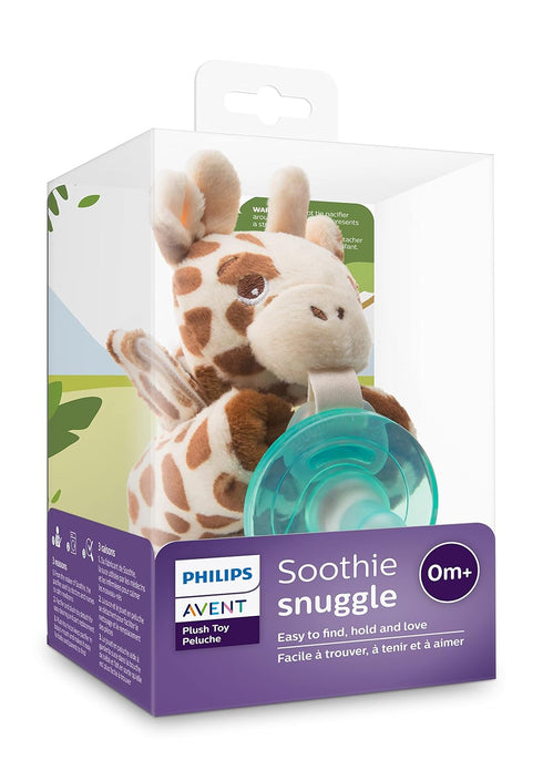 Philips AVENT Soothie Snuggle Pacifier Holder with Detachable Pacifier, 0m+, Giraffe, SCF347/01-1 Count (Pack of 1)...
